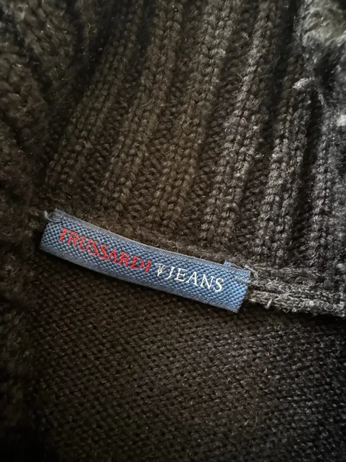 Gilet noir Trussardi Jeans, très bon état, taille Xl - photo numéro 4