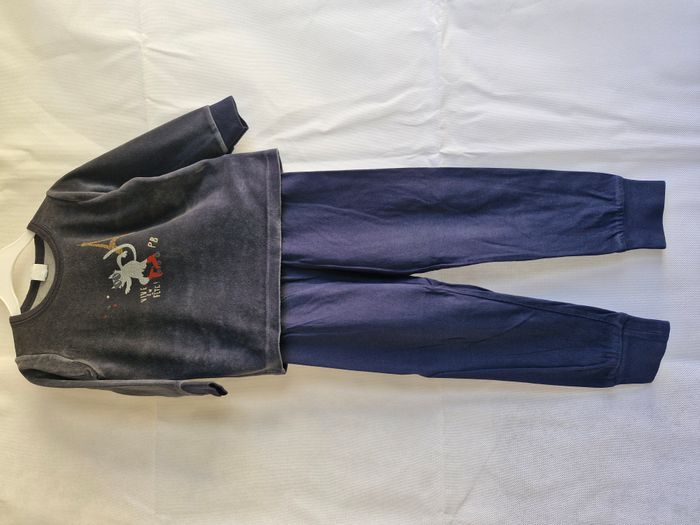 Pyjama 2 pièces 3 ans Petit Bateau Vertbaudet Bleu marine Chat rollers tour Eiffel Vive la fête