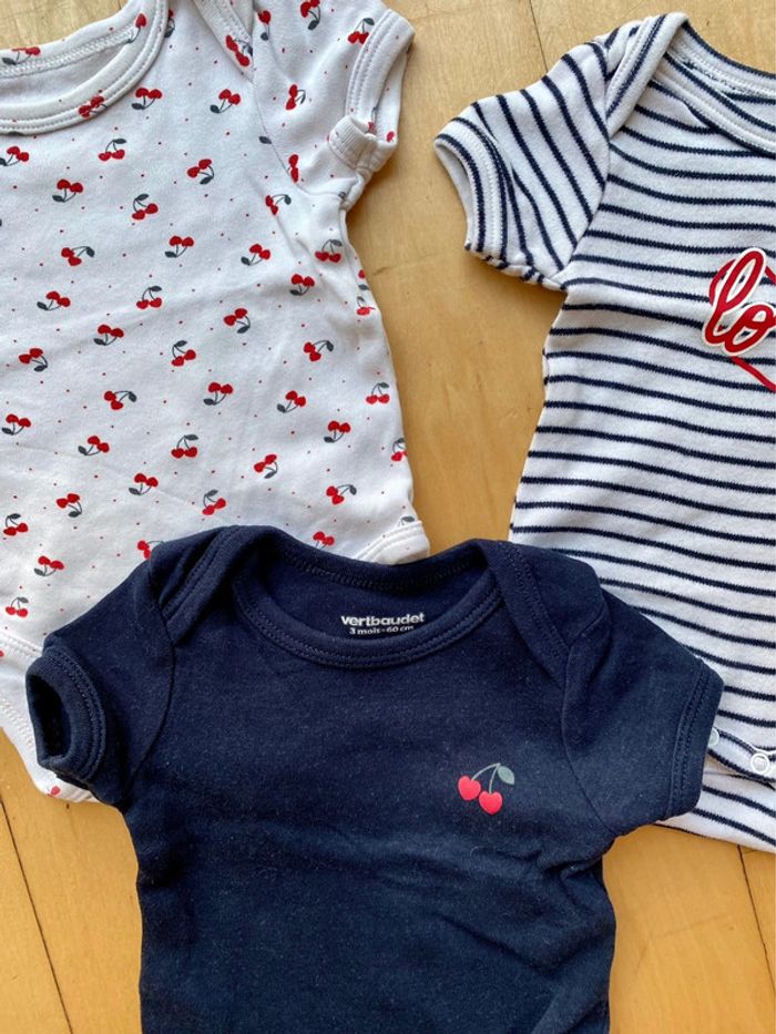 Lot 3 bodies - 3 mois - Vertbaudet