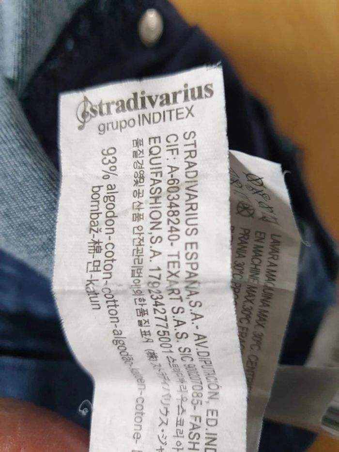 Jean femme Stradivarius T36 long 100cm super hight waist fit bleu foncé - photo numéro 10