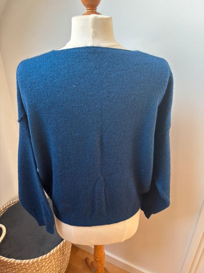 💙 sublime Pull col V - bleu électrique - T38/40 - photo numéro 9