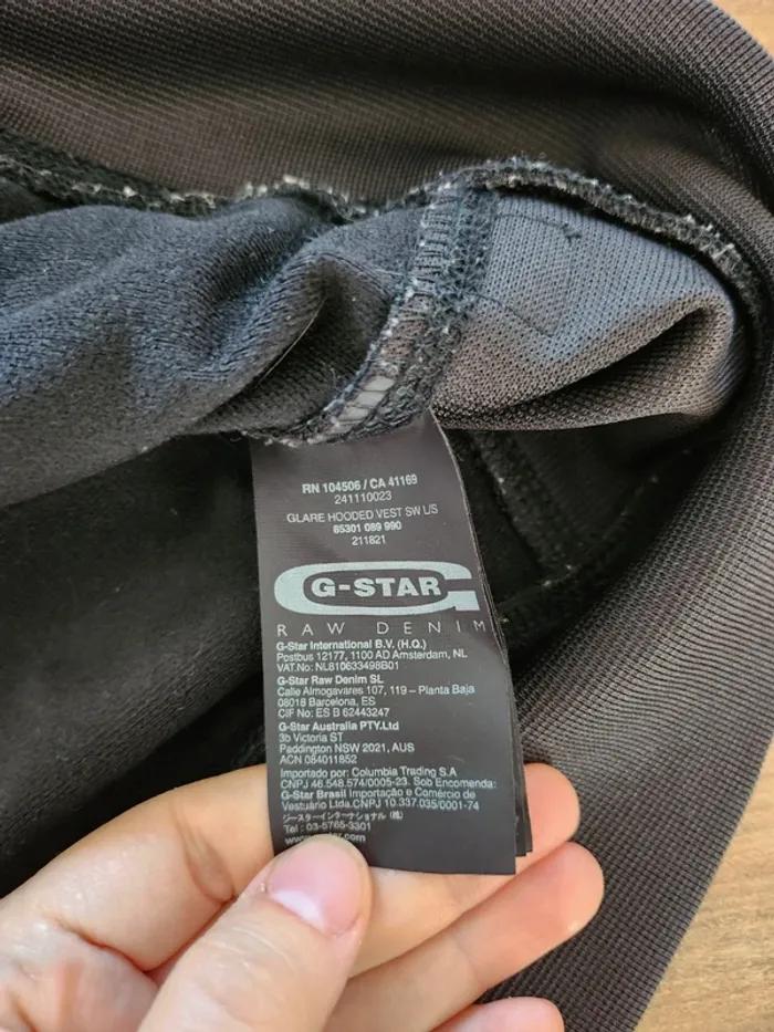Veste gilet Gstar Raw à capuche taille M bon état noire et bleue - photo numéro 4