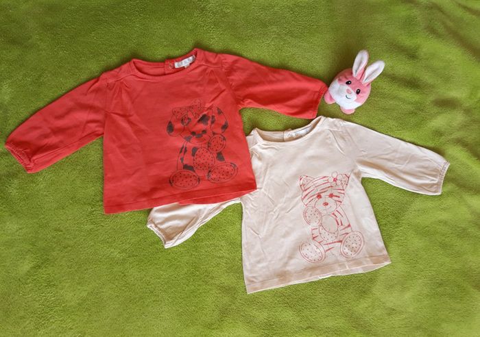 Lot t-shirt manches longues 9 mois