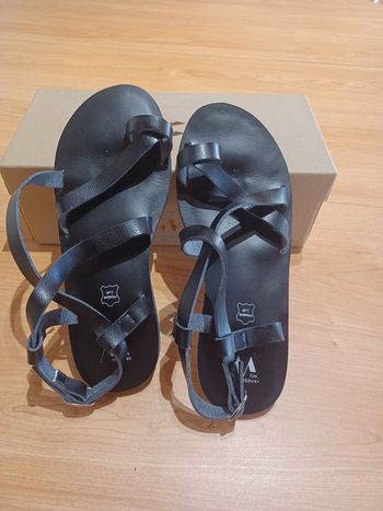 Sandales cuir noir Vanessa Wu