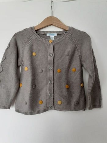 Gilet fille 23 mois gris Obaïbi