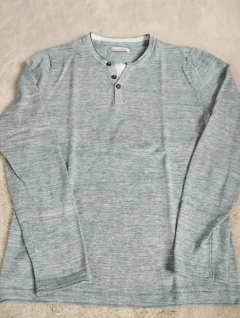 Pull bleu boutonné col celio S