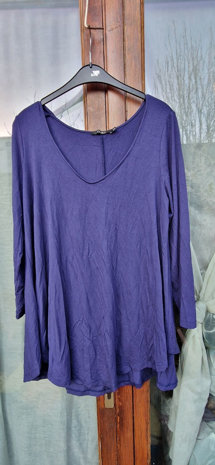 Tunique fluide bleu mauve MA.T – Taille 42 (indiqué 05) - photo numéro 8