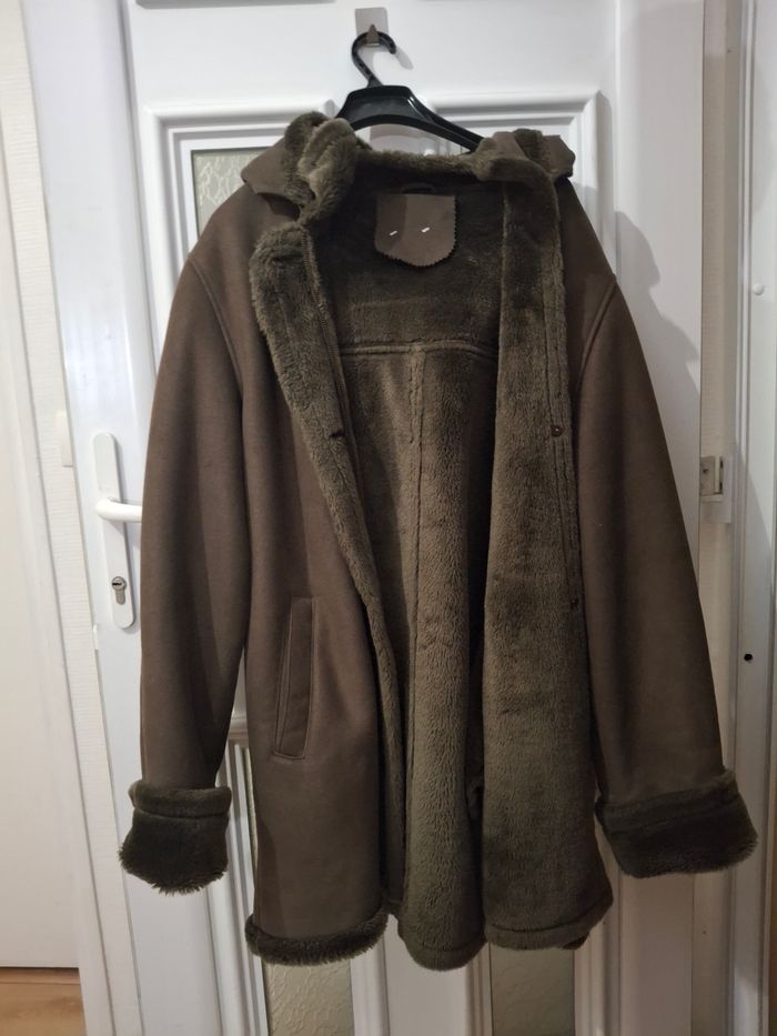 Manteau marron  fourré - photo numéro 2