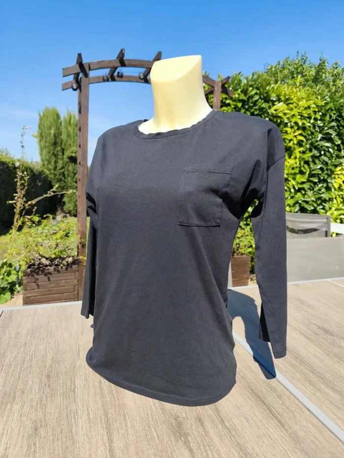 Tee shirt manches 3/4 noir T34-38 - Kiabi - photo numéro 2