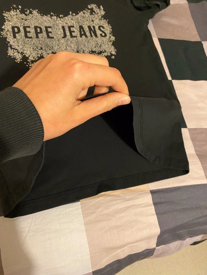 Superbe beau t-shirt Pepe Jeans noir / argenté taille XS - photo numéro 9