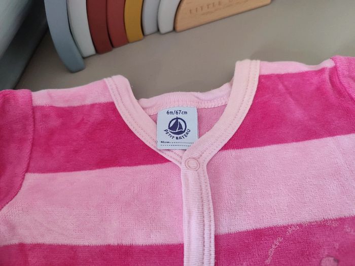 Pyjama rayé rose 6 mois Petit Bateau - photo numéro 3