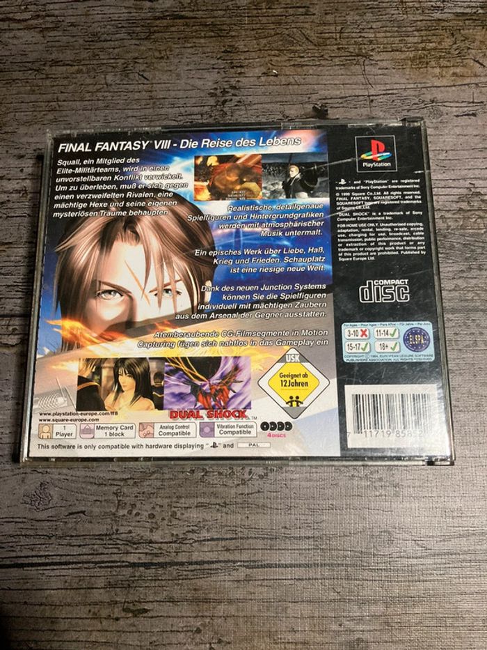 Final Fantasy VIII Jeu PS1 Complet Version Allemande Sony - photo numéro 2