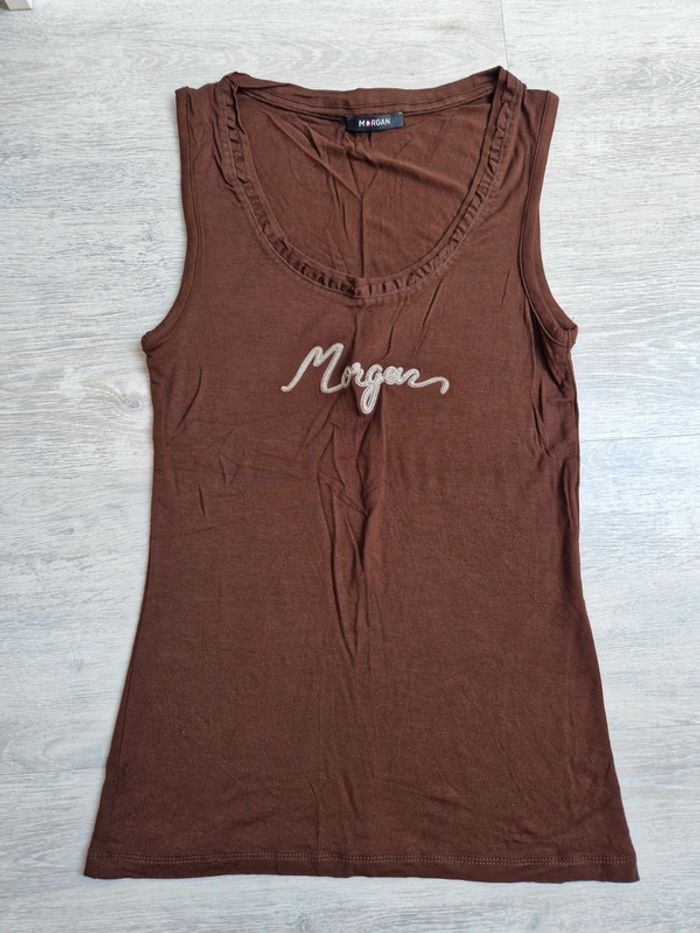 Débardeur fluide Morgan marron étiquette de taille coupée mais convient à un XS
