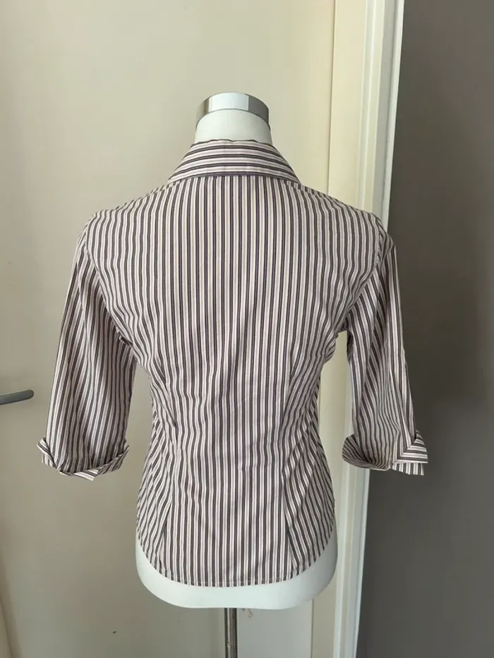 Zara chemise rayée manches 3/4 femme taille S/36 - photo numéro 4