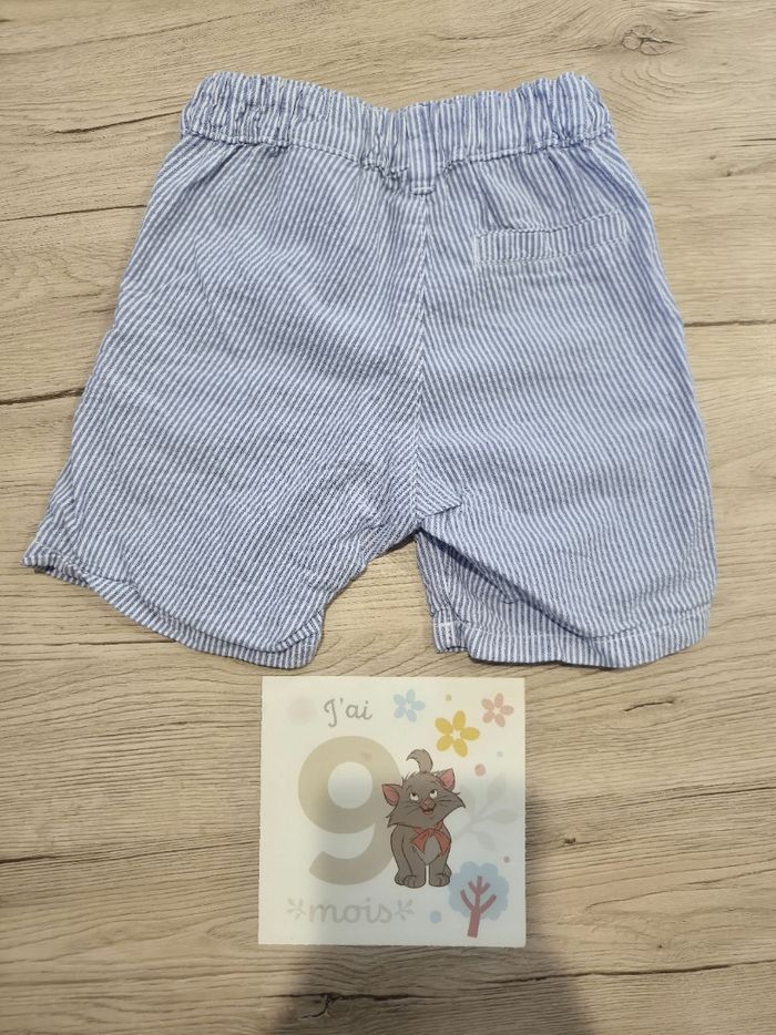 Short a rayures blanc et bleu, 9-12 mois, H&M - photo numéro 2