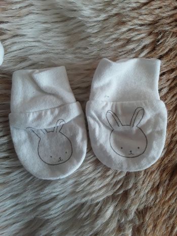 Moufles bébé naissance blanche
