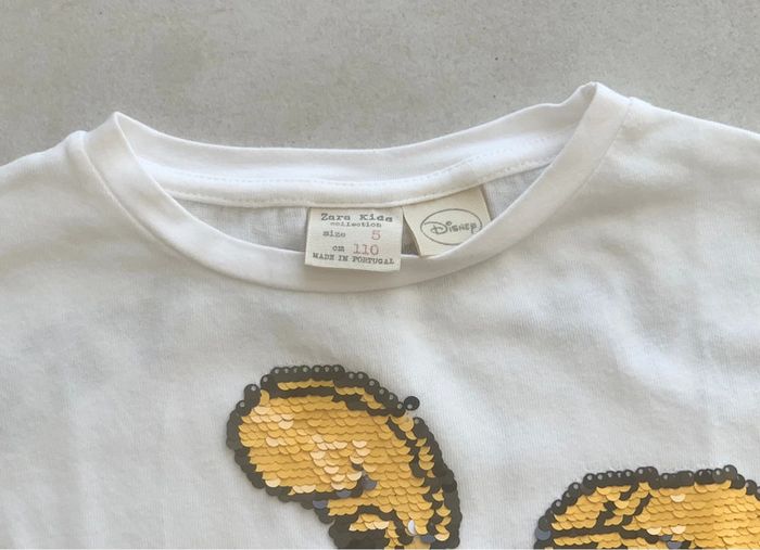 T shirt mickey a sequins Zara 5 ans mixte - photo numéro 3