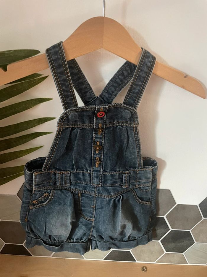 Salopette short en jean TAO 3 mois - photo numéro 2