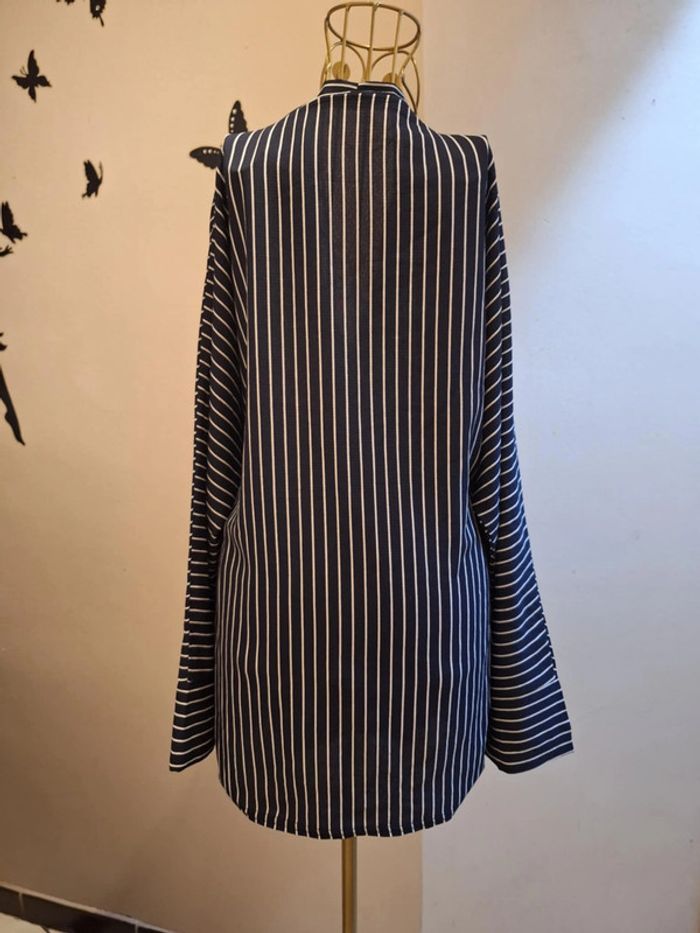 Tunique marine & fines rayures - Made in France - photo numéro 3