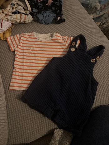 Salopette short + T shirt MC