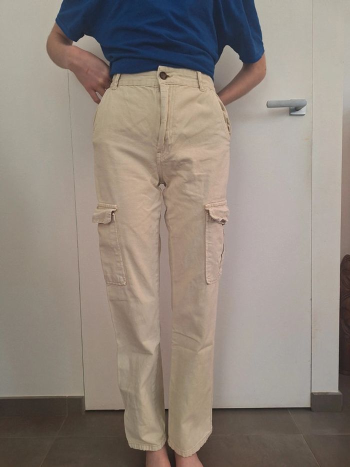 Jean pantalon beige cargo Jennyfer S 36