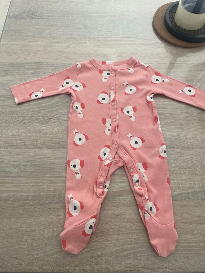 Pyjama bébé rose TEX Baby – 1 mois – Neuf