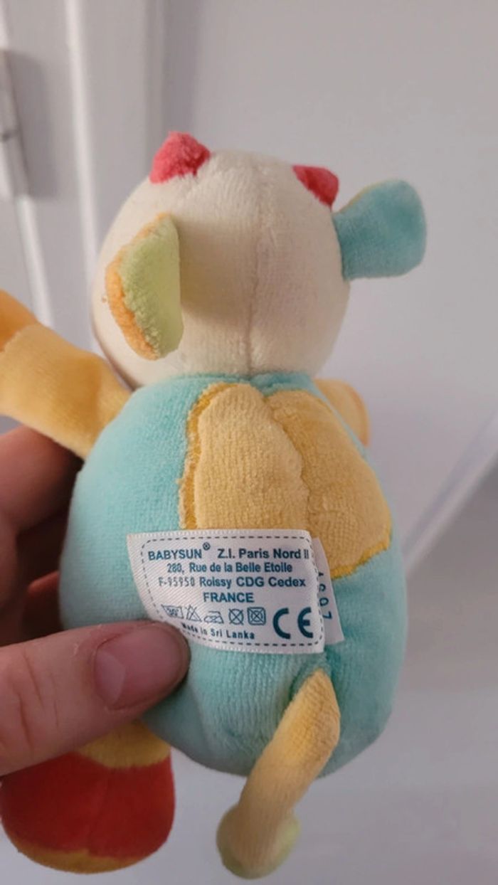 Doudou vache multicolore tout doux – Idéal bébé - photo numéro 3