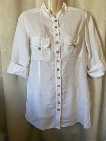 Jolie veste chemise lin blanc 40 Caroll