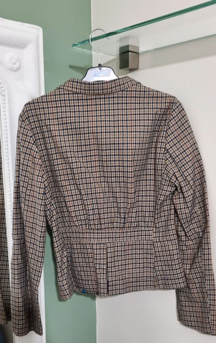 Blazer à carreaux beige et bleu – Migel Srapper– - photo numéro 2