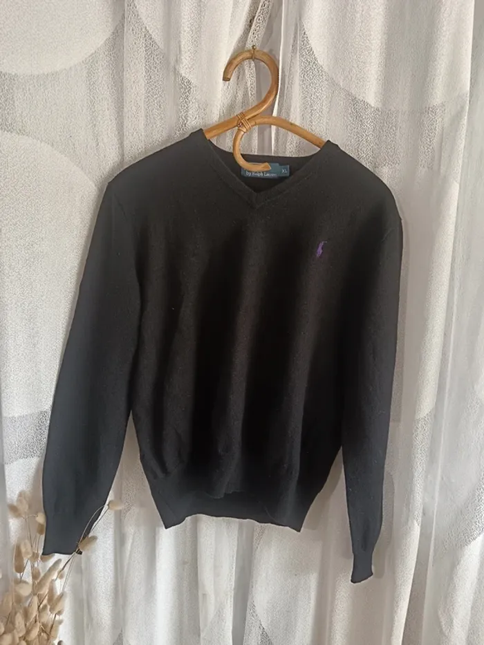 Ralph Lauren " Pull noir en Laine merinos " taille XL - photo numéro 5