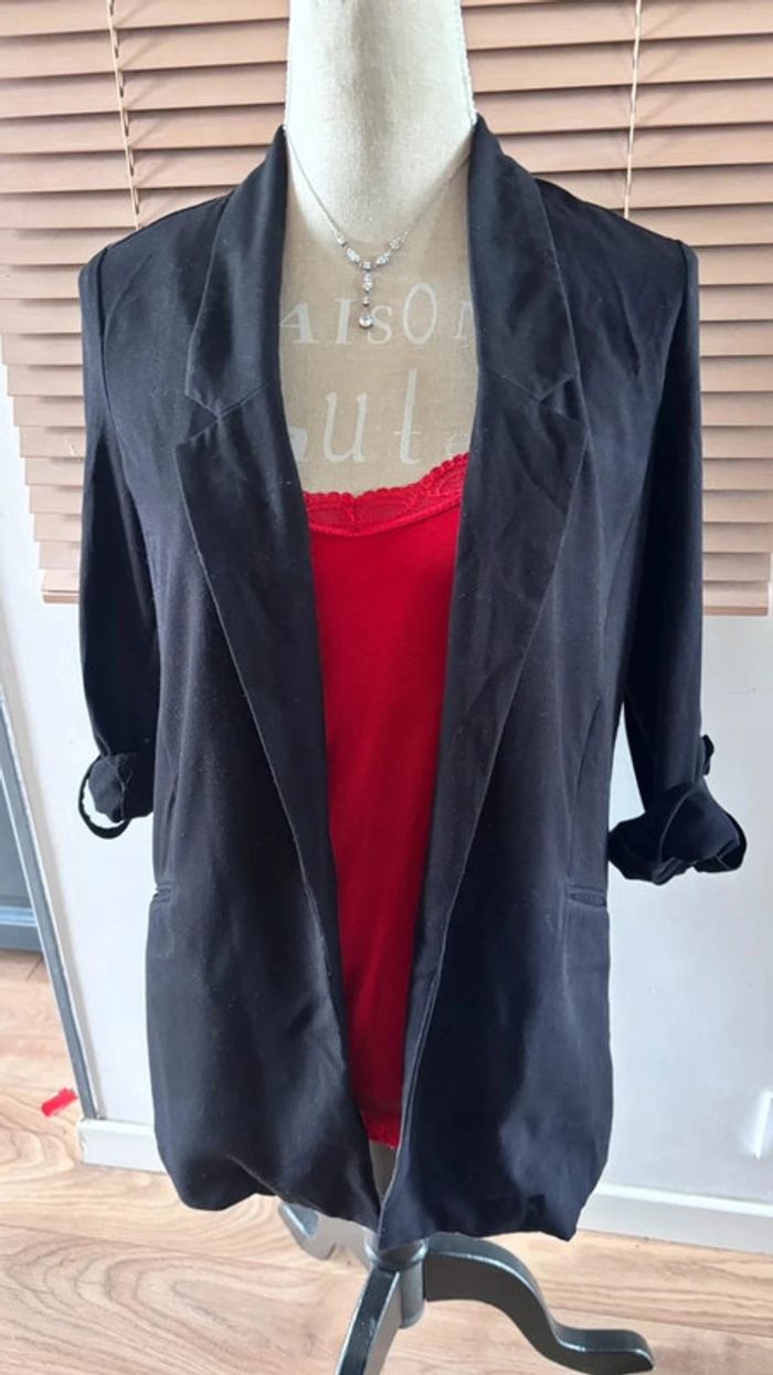 💕 blazer en tissus noir #stradivarius taille 34 XS - photo numéro 5