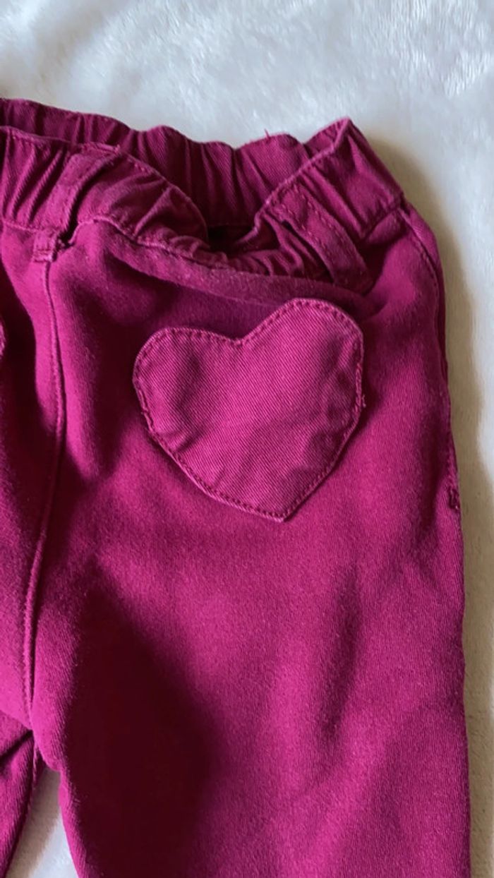 Pantalon épais bordeaux / Noukies - 9 mois - 74 cm - photo numéro 4
