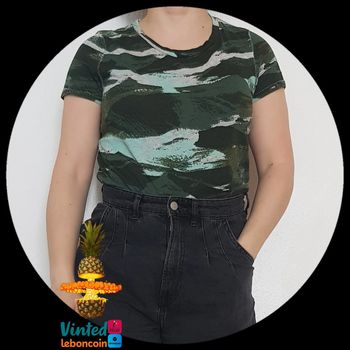 T-shirt camouflage vert forêt / kaki