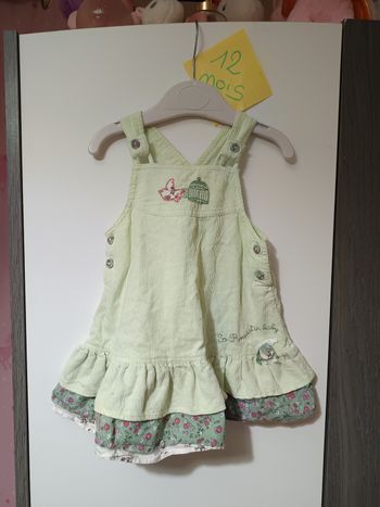 Robe côtelé à bretelles 12 mois 