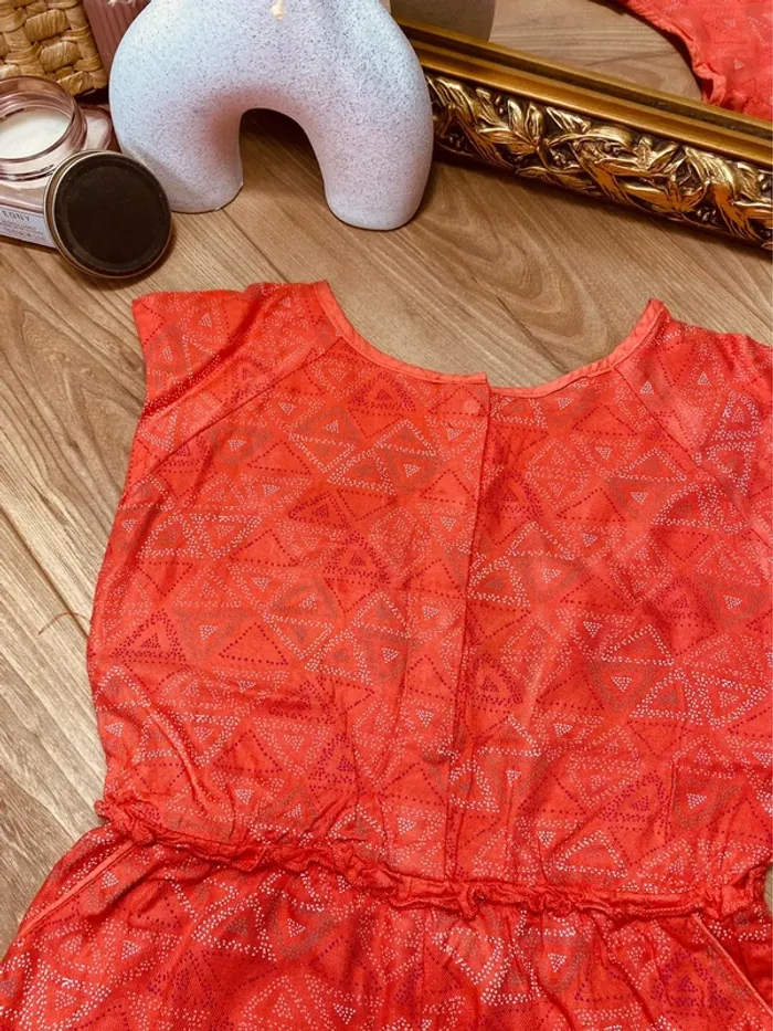 Taille 5 ans combishort fille vertbaudet corail * triangles * 🩷 - photo numéro 3