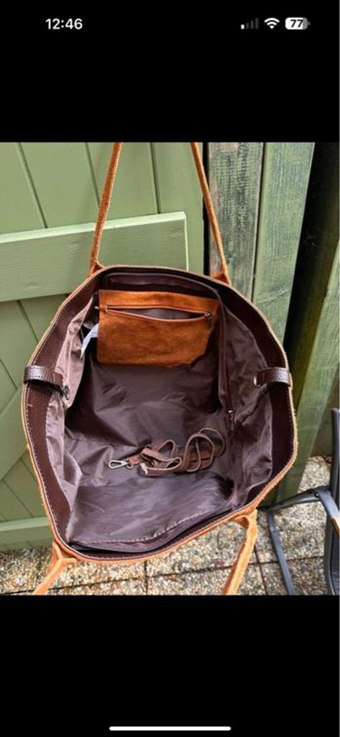 Sac marron en peau - photo numéro 3