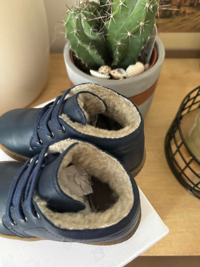 Falcotto chaussures enfants / bébé  en cuir avec fourrure naturelle - photo numéro 2