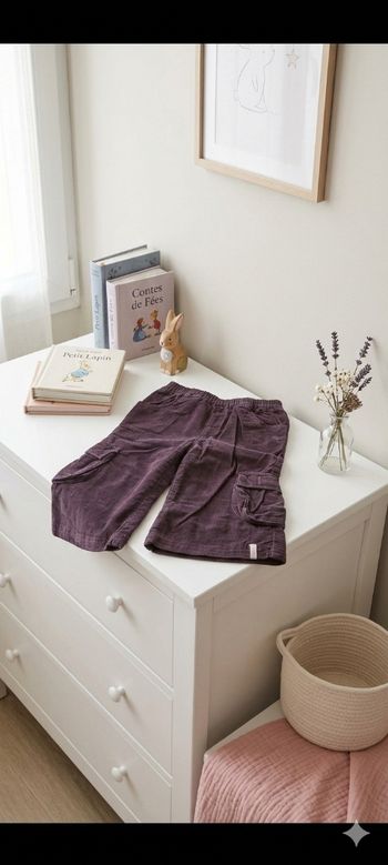 🏷️Pantalon Cargo en Velours Côtelé - 12 Mois