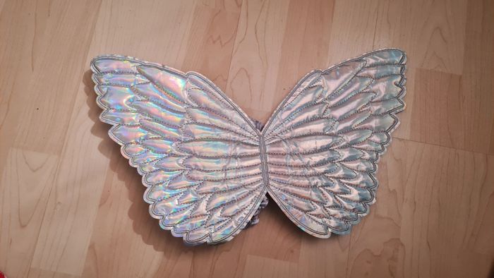 Ailes de fée de papillon couleur holographique argentée