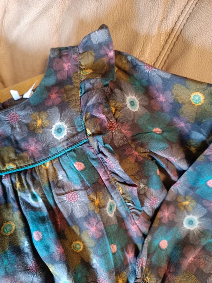 Blouse fleurie et oiseau brodé Orchestra - photo numéro 3