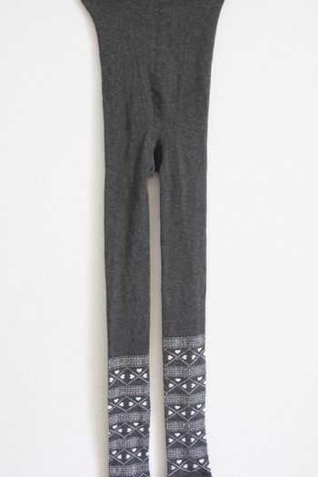 New Look Legging gris à motifs hivernaux / jaquard blancs