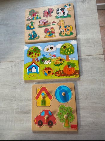 Lot 3 puzzles en bois