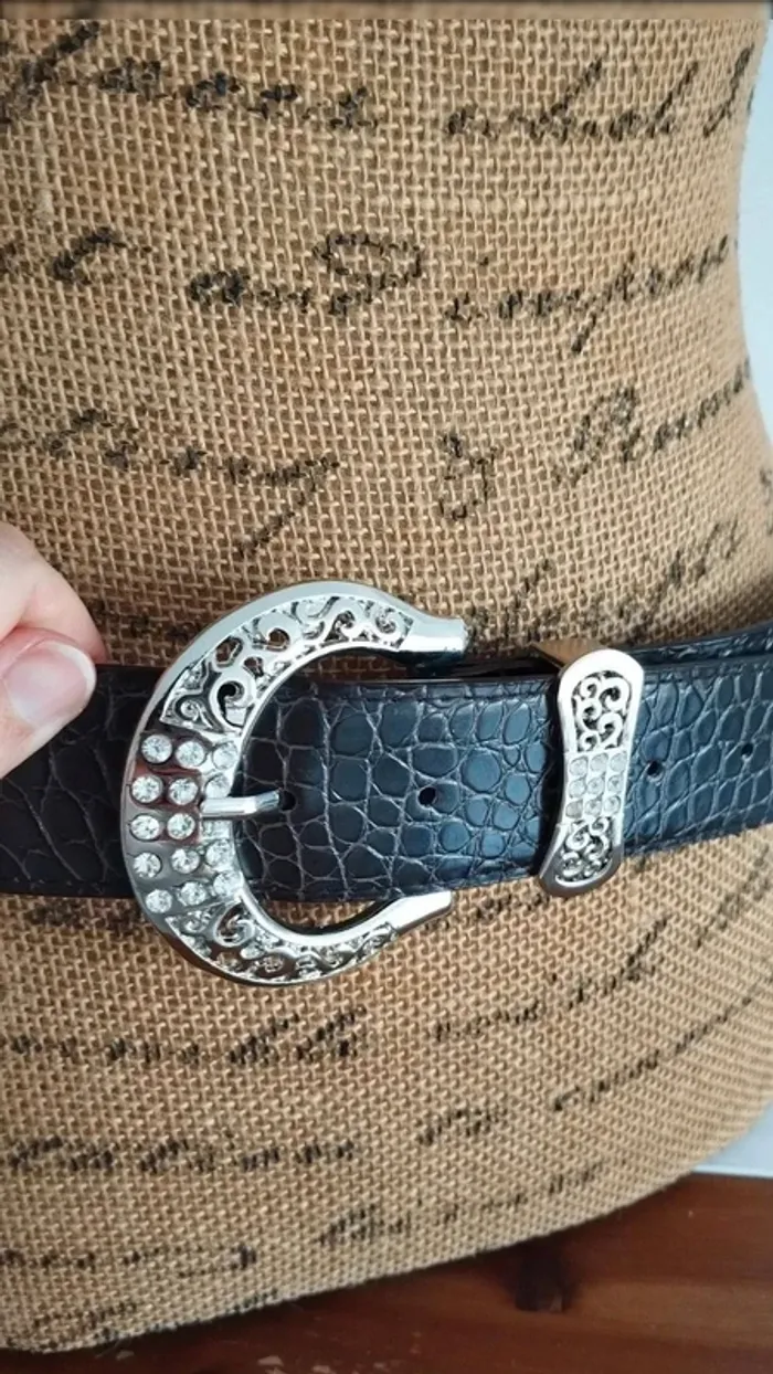 Ceinture marron style écaille 90 cm femme - photo numéro 10