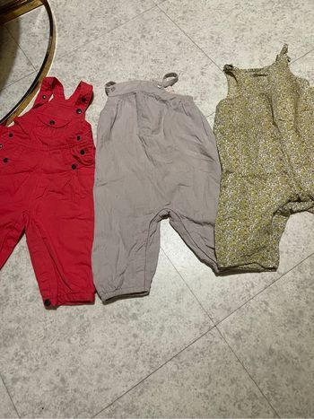 Lot de 3 salopette 12 mois