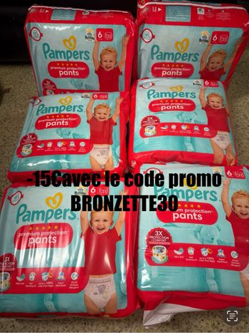 Six pack de couches Pampers taille 6 preuim pants