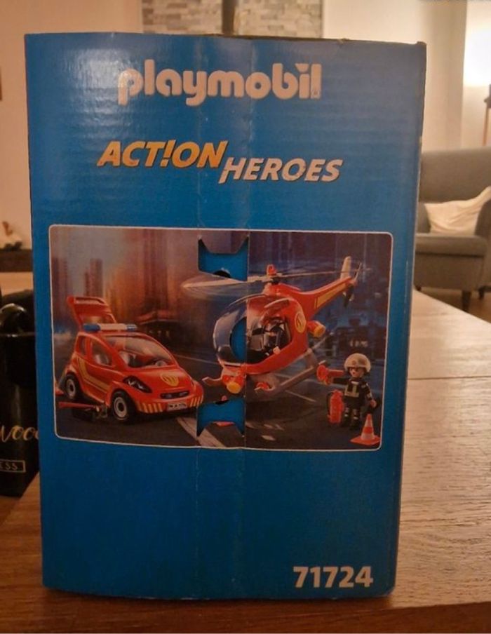 Playmobil pompier qui hélicoptère neuf sellé - photo numéro 3