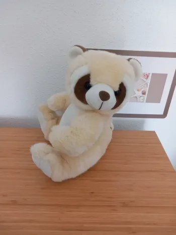 Peluche raton laveur 40cm vintage