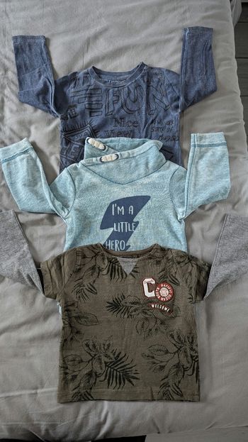 Lot de 3 Tshirts manches longues 
