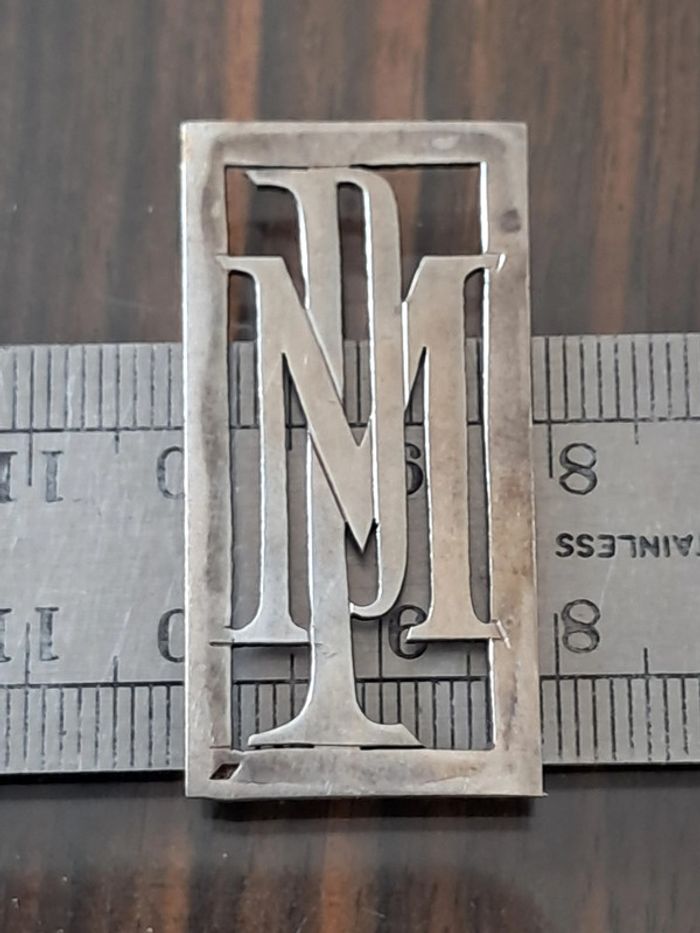 Grand monogramme en argent art déco PM ou MP - photo numéro 6