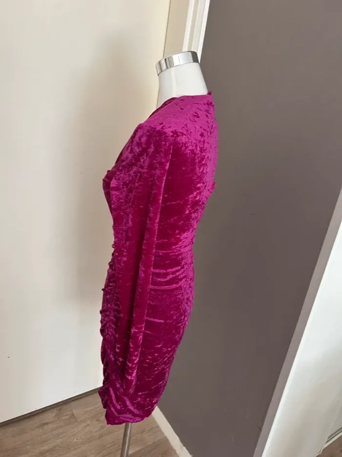 Maje robe en velours rose, femme, taille 40 - photo numéro 7
